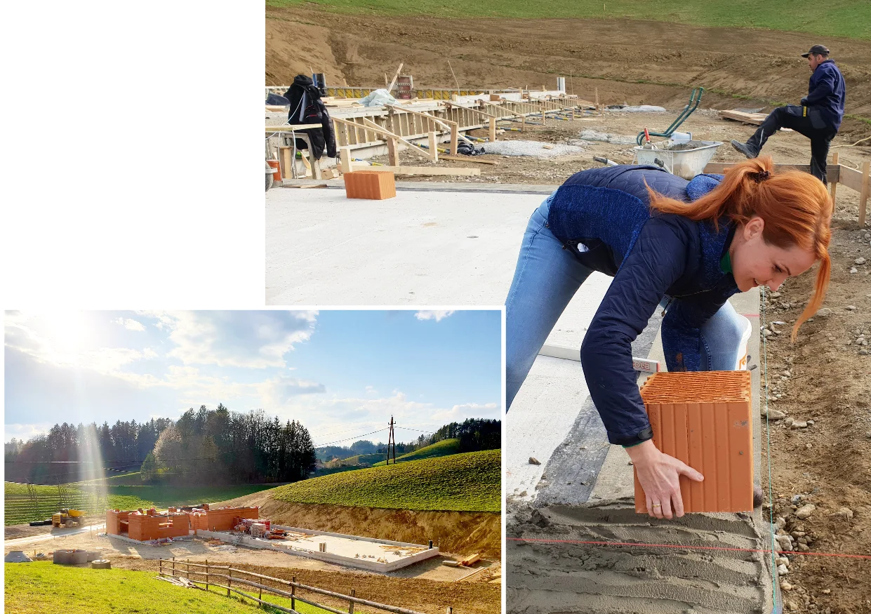 Beim Bau des Firmengebäudes von Adam Kulinarik & Kreativ in der Südsteiermark – Einblick in unsere Geschichte